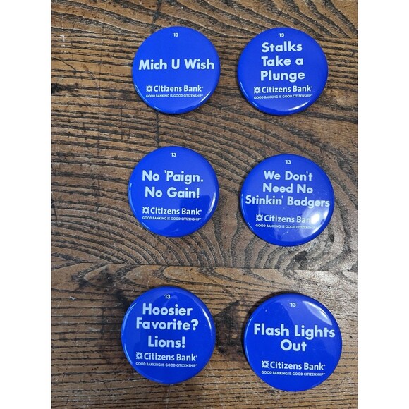 2013 PENN STATE CITIZENS BANK COMPLETE FOOTBALL SEASON SLOGAN BUTTON SET - Picture 2 of 5